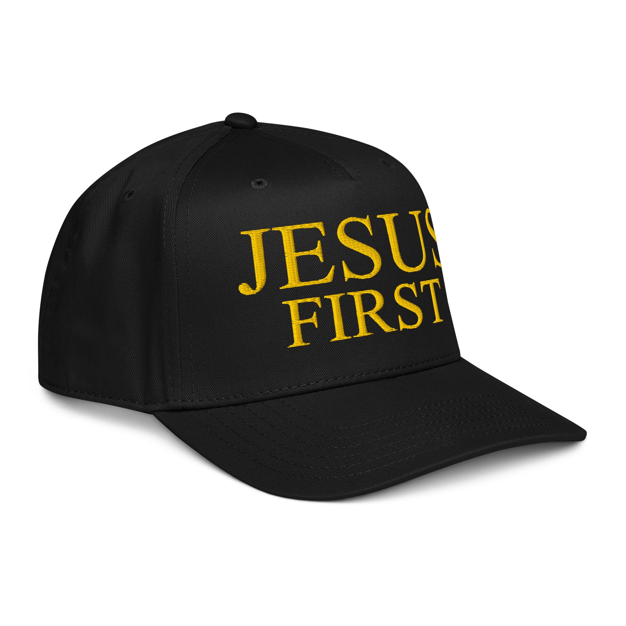 Jesus First Black/Gold Hat (Embroidered) – The Pursuit Of Purpose